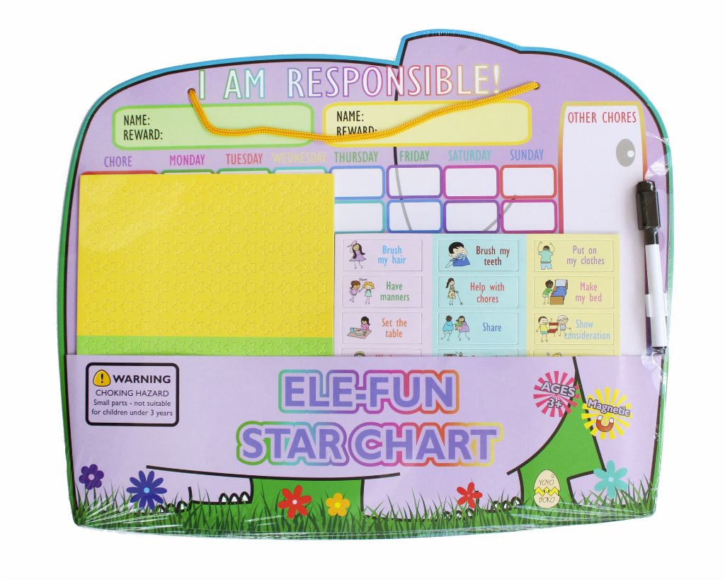 Magnetic Ele-fun Star Chart for 2 kids in Packaging